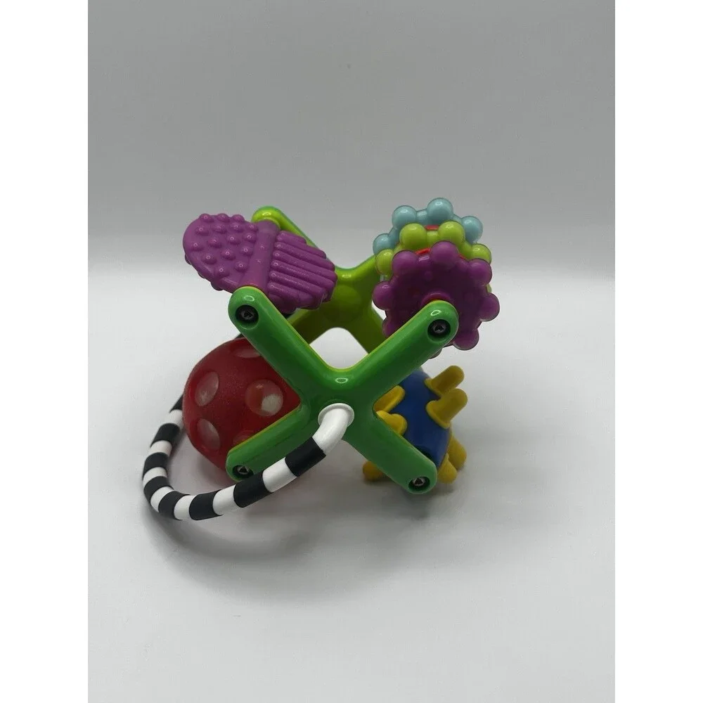 Sensory Baby Rattle Teether Toy Multi Texture Ball Wheel Ring Development